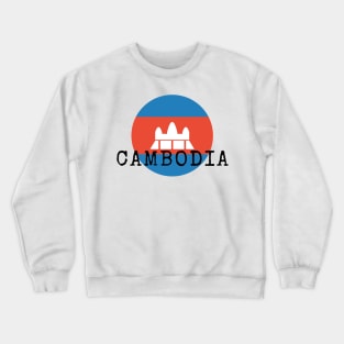 Cambodia and Cambodian circle with flag pattern Crewneck Sweatshirt